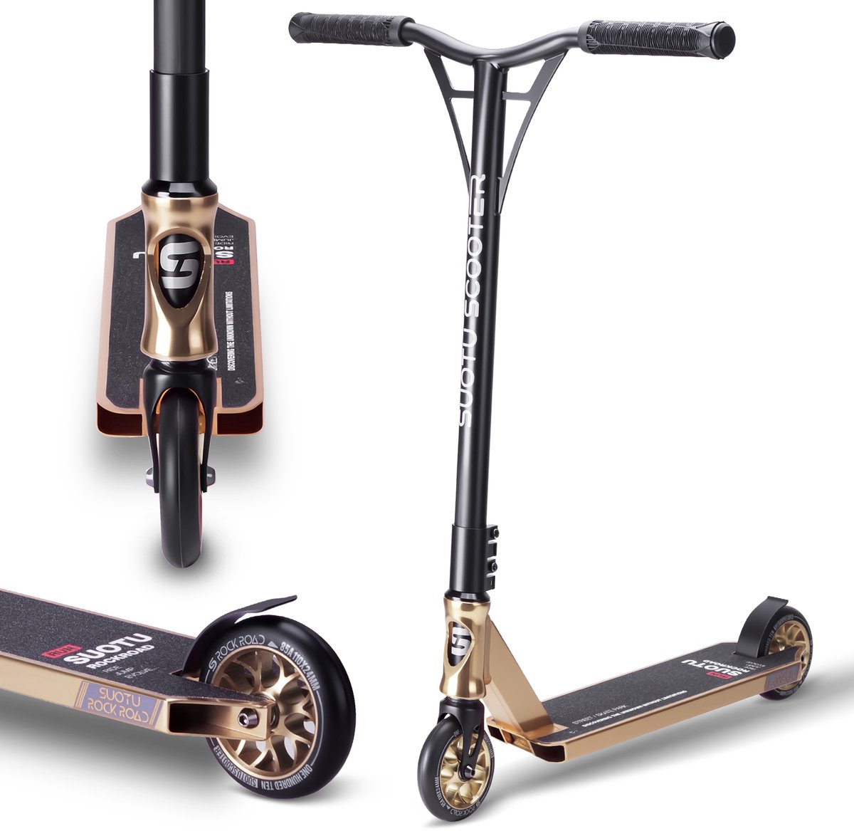 Suotu Stuntstep - Step - Kinderstep - Speelgoed Jongens/Meisjes - ABEC-9 - Aluminium -Champagne Step kopen online