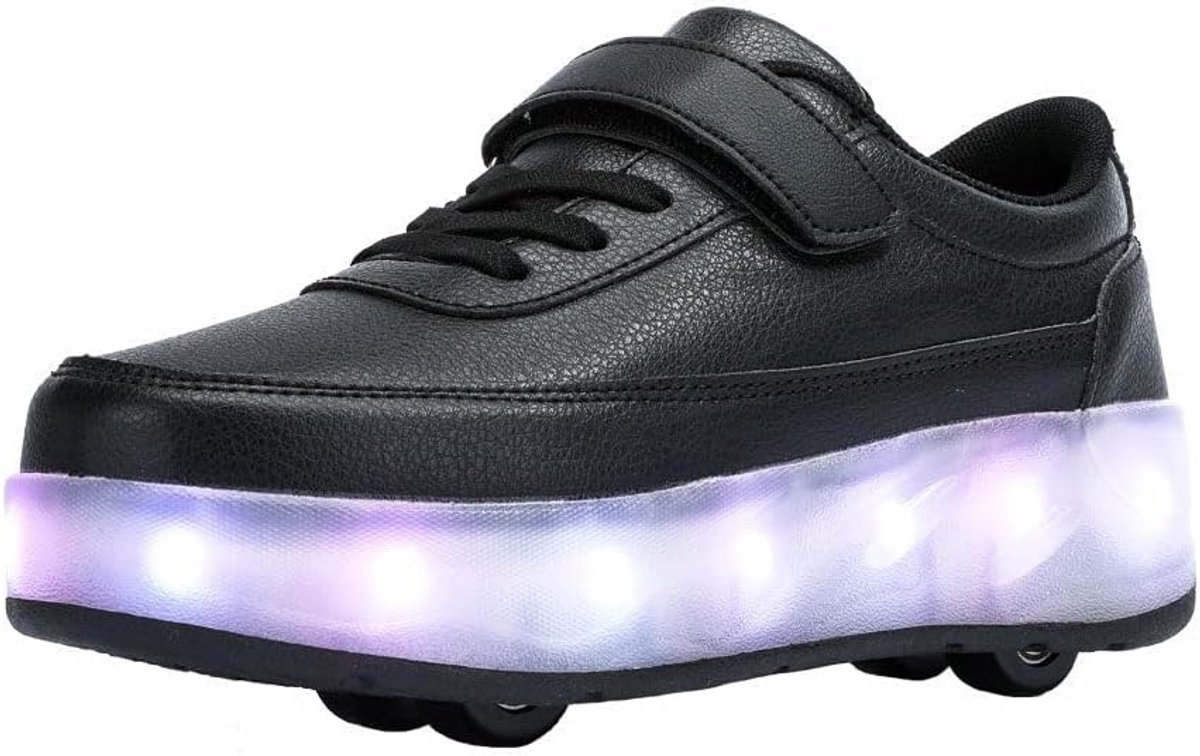 verstelbare rolschaatsen voor kinderen en jongeren zwart wit