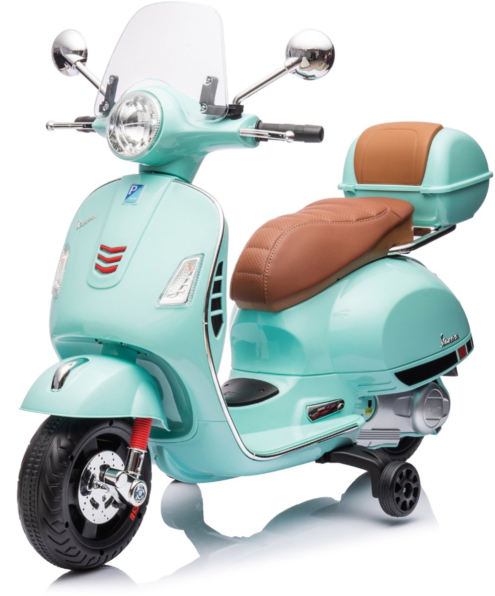 vespa gt elektrische scooter 7 2v 3 tot 6 jaar kindermotor met koffer werkende lichten blauw