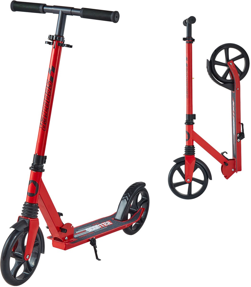 VEVOR Step (2 Wielen) voor Kinderen Vanaf 8 Jaar, Stadsstep, Kinderstep, Straatstep met In Hoogte Verstelbaar Stuur en Antislip Deck, Opvouwbare Step tot 100 Kg, Zwart + Rood Step kopen online