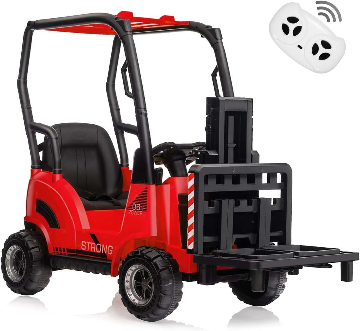 12V Elektrische Heftruck voor Kinderen – Rood – Met Hefvorken, Pallet & Afstandsbediening – Muziek, USB/MP3, 2 Snelheden – Veilig voor Kinderen vanaf 3 Jaar Accuvoertuig kopen online