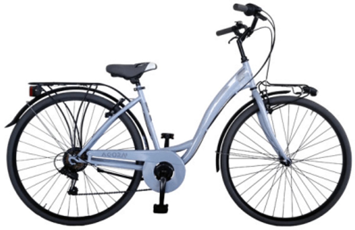 agora 24 inch girls 6 speed light blue