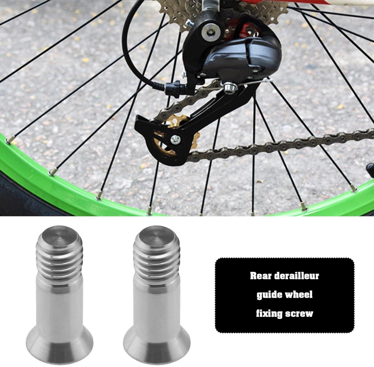 Allecto- Fiets Achterderailleur Bevestigingsschroeven - Mountainbike - Titanium Legering - Derailleur Gids Wiel - Racefiets - 2 stuks - Zilver - Geschikt voor Fietsen Fiets kopen online