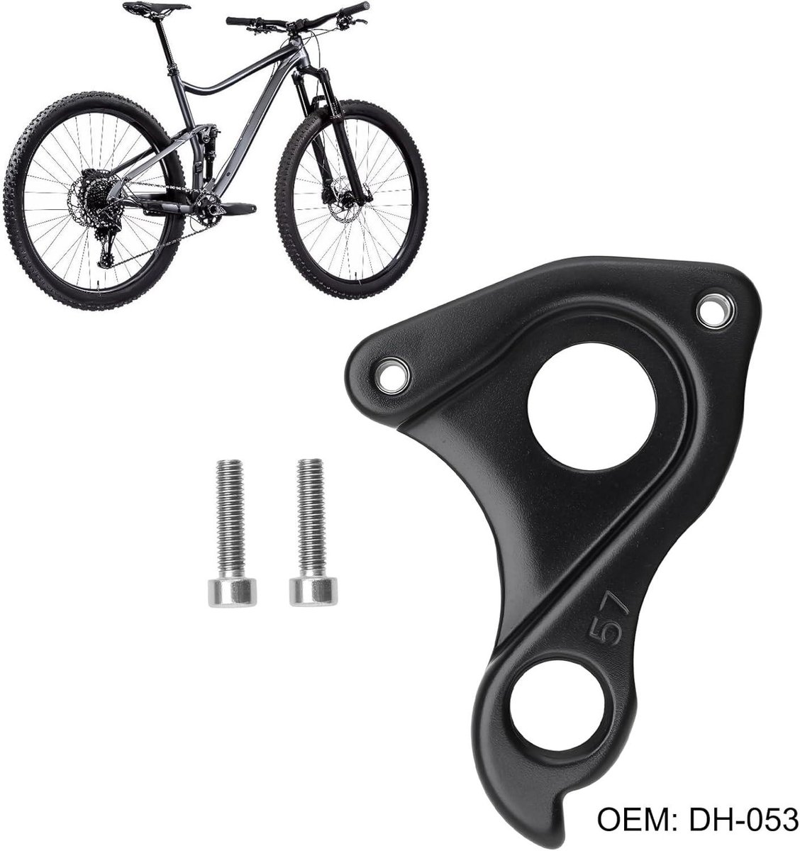 allecto fiets derailleur hanger set inclusief schroeven zwart compatibel met merida one twenty 27 5 dh 053 model