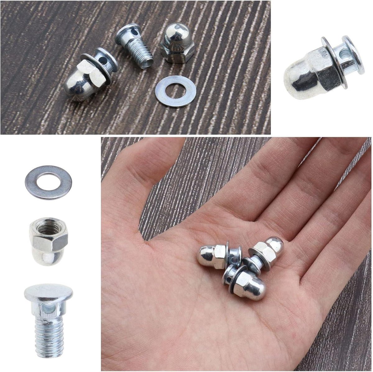 allecto fiets kabel anker bouten bmx cross bike 6mm moeren en ringen elektrische fiets opvouwbare hybrid accessoires kids mountain racing trekking fiets ronde hex hoofd schroef 20 stuks