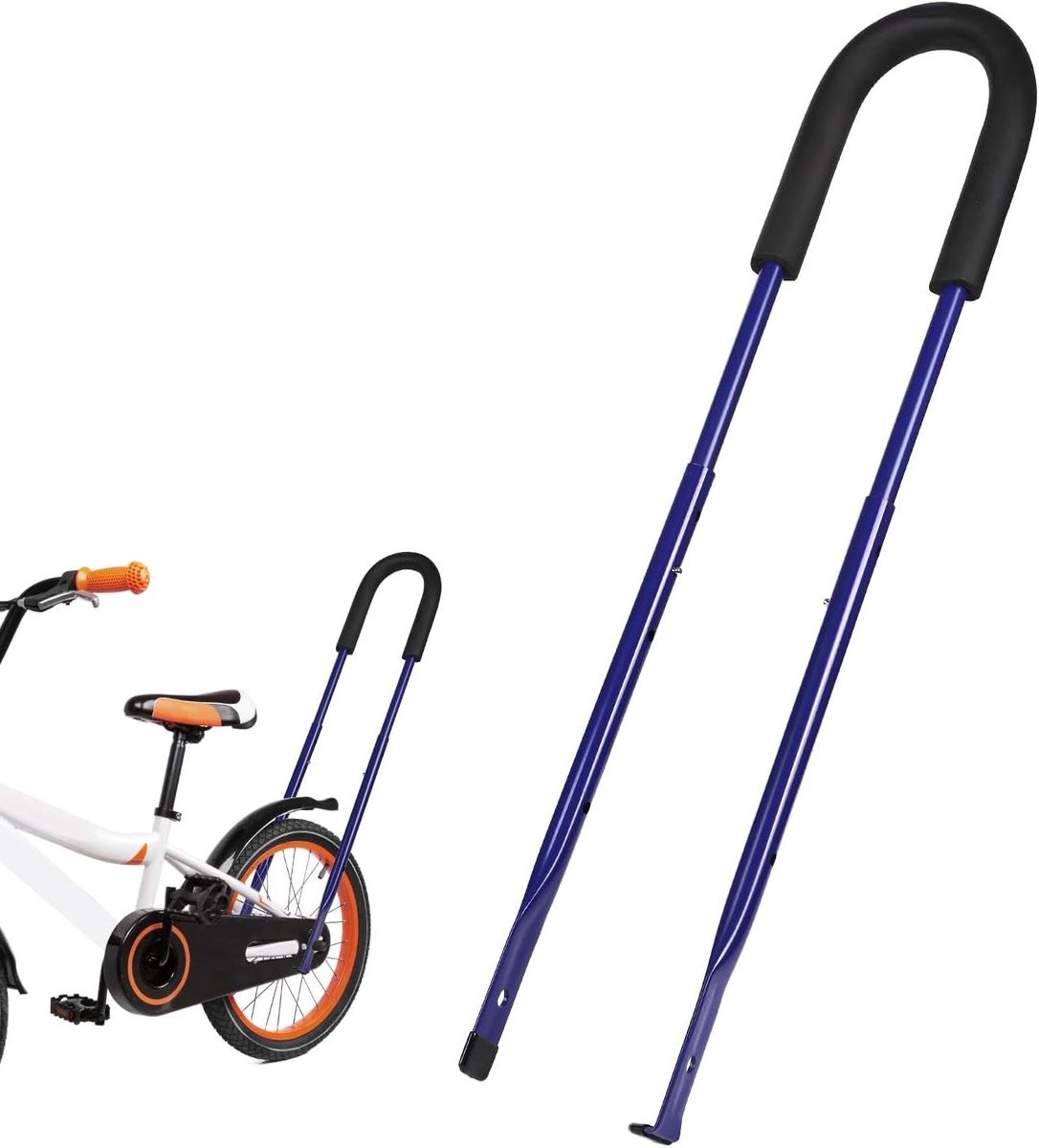 Allecto - Kinderfiets Duwstang - Fietstrainingshandvat - Verstelbare Hoogte - Fietsbalanstrainer - Kinderfietstraining Duwstang - Geschikt voor kinderfietsen - Zwart. Kinderfiets kopen online