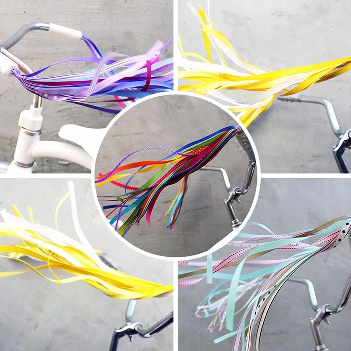 Allecto - Kinderfiets Luchtslangen - Fiets Stuur - Handgrepen - Roze - Accessoires - Geschikt voor Kinderfietsen - Meisjes - Linten - Stuurfranjes - Kinderfiets Decoratie - Veiligheid - Roze Kleur Kinderfiets kopen online