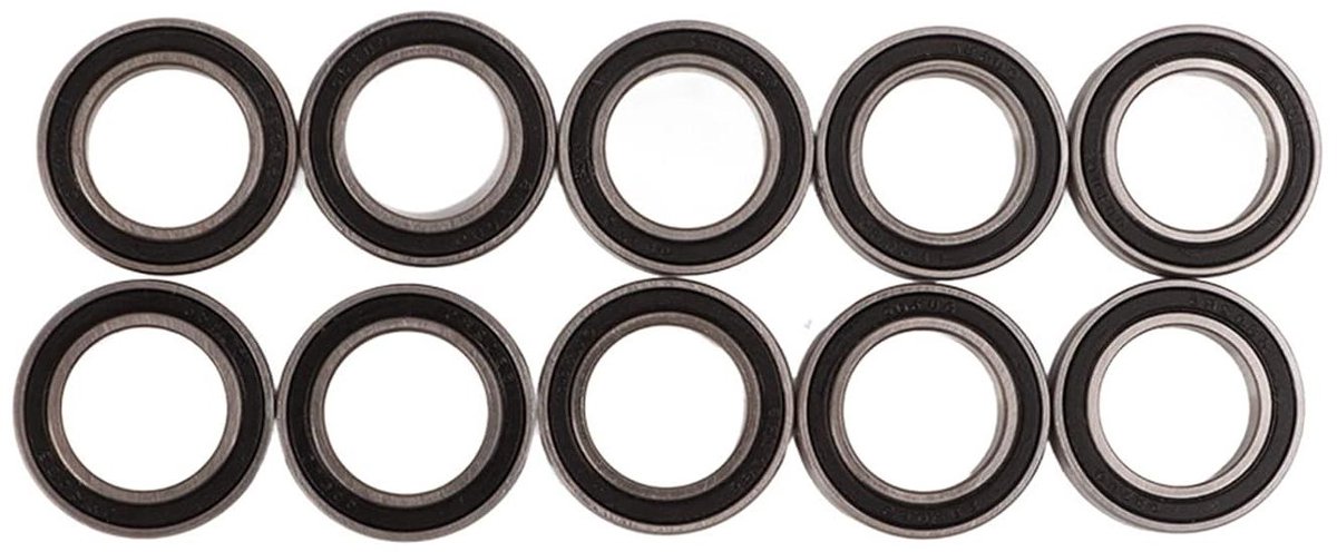 allecto kogellagers skateboard en rolschaatsen dubbel rubber verzegeld metaal 10 stuks geschikt voor 6802rs 15x24x5mm zwart