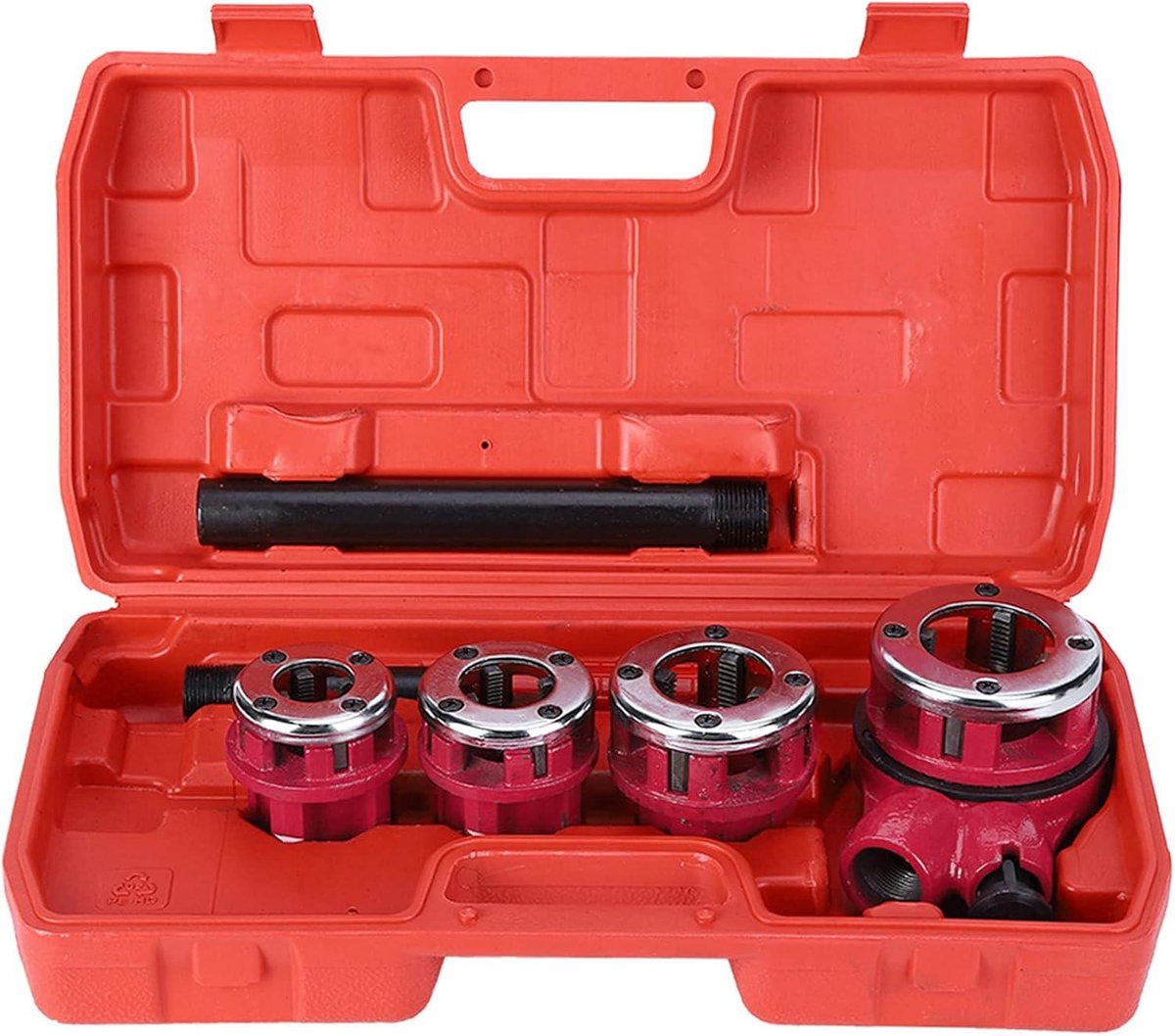 Allecto- Pijpenstekerset - Loodgietersgereedschap - Handmatig - Getemperd Gietijzer - Matrijzenset - Handmatig inrijgen - Geschikt voor Loodgieters - Grijs - Opbergkoffer - 1/2 inch, 3/4 inch, 1 inch, 1-1/4 inch Kinderfiets kopen online