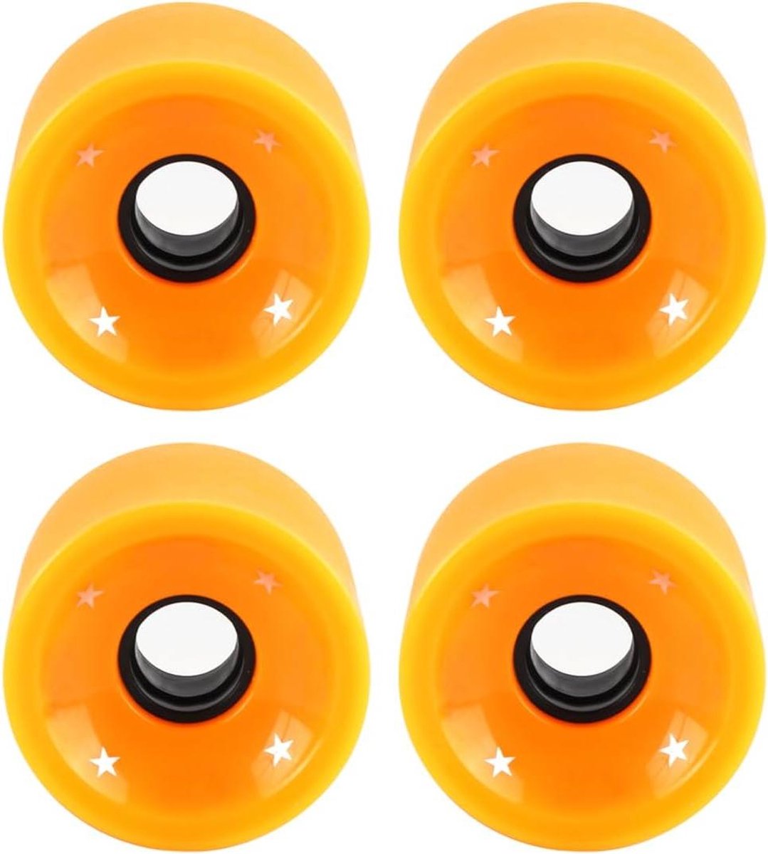 Allecto - Vervangende Skateboard Wielen - Set van 4 - 80A Matte Grit - 70x51mm - PU Wielen - Geschikt voor Longboards - Zwart Skateonderdeel kopen online