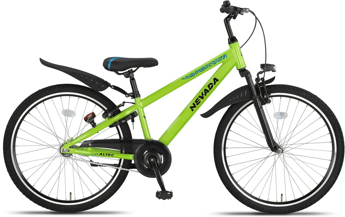 altec nevada jongensfiets 26 inch kinderfiets voor 10 tot 14 jaar 140 155 cm v brake terugtraprem neongroen