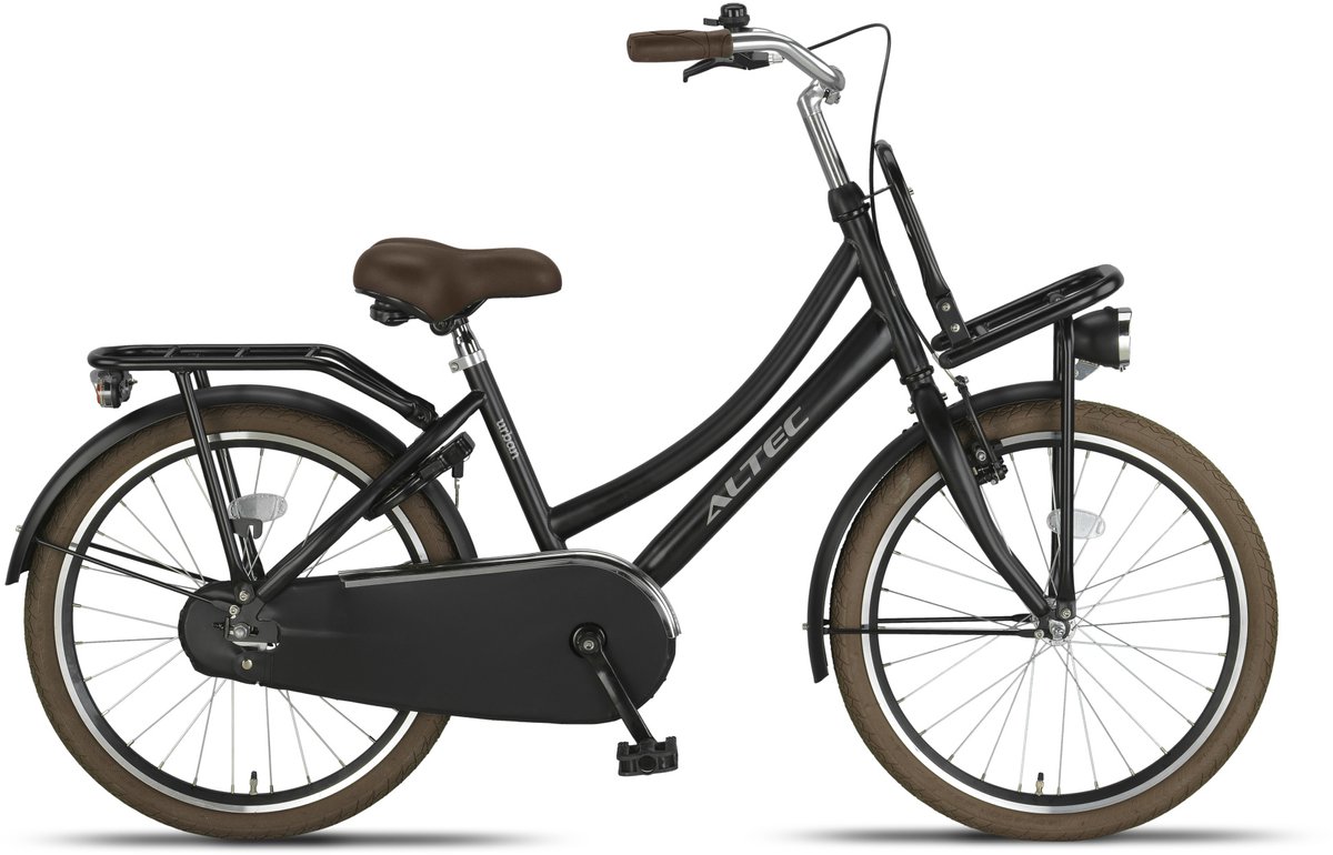 Altec Urban - Transportfiets 22 Inch - Meisjesfiets voor 7 tot 9 Jaar - 120-140 cm - Terugtraprem - Matzwart Kinderfiets kopen online