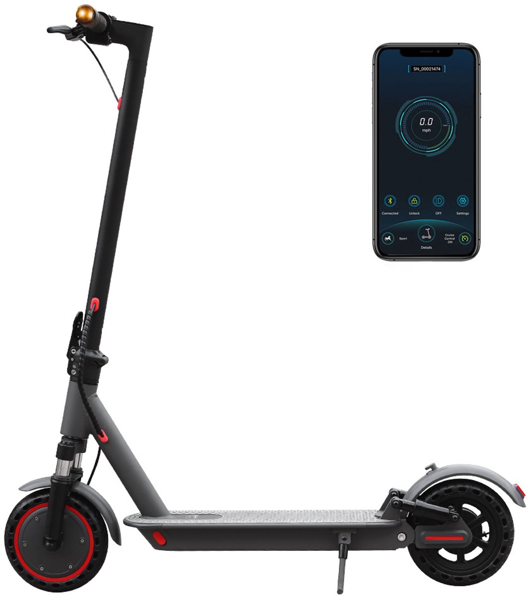 AOVOPRO AP07 Elektrische Step – 25 km/u – 36V10.5AH – Tot 30 km – 8,5” Massieve Banden – Dubbele Vering – Vouwbaar – Met App Elektrische Step kopen online