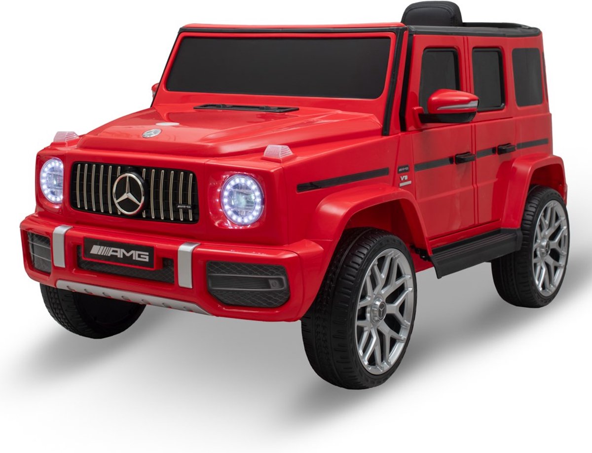 Baby Mix - Accuvoertuig - Elektrische auto Mercedes-Benz G63 AMG rood kunststof - kinderauto - speelgoedauto - rijauto - peuterauto - elektrische wagen Accuvoertuig kopen online
