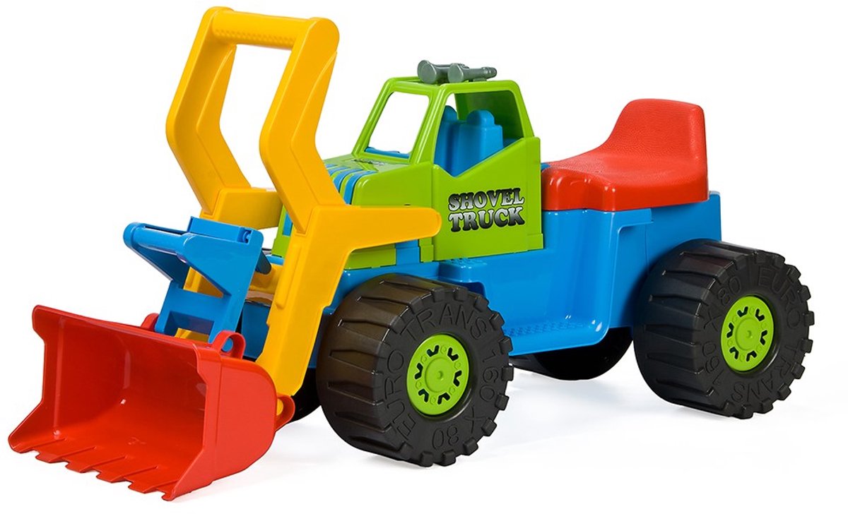 BAYO - Buitenspeelvoertuigaccessoire - kinderlader blauw 74 cm plastic - bouwmachine - zandbak - opbergvak - speelvaardigheden - kinderdagverblijf Buitenspeelvoertuigaccessoire kopen online