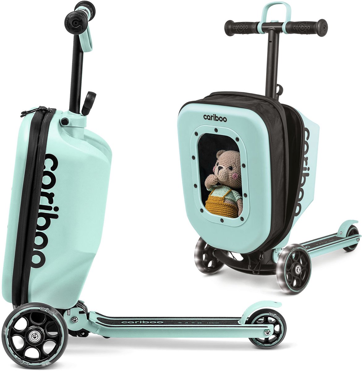 Cariboo iTravel - Step - Munt - Vanaf 2 jaar - voor Jongens en Meisjes - Kinderstepjes - Met Een Koffer - Verstelbaar stuur Step kopen online