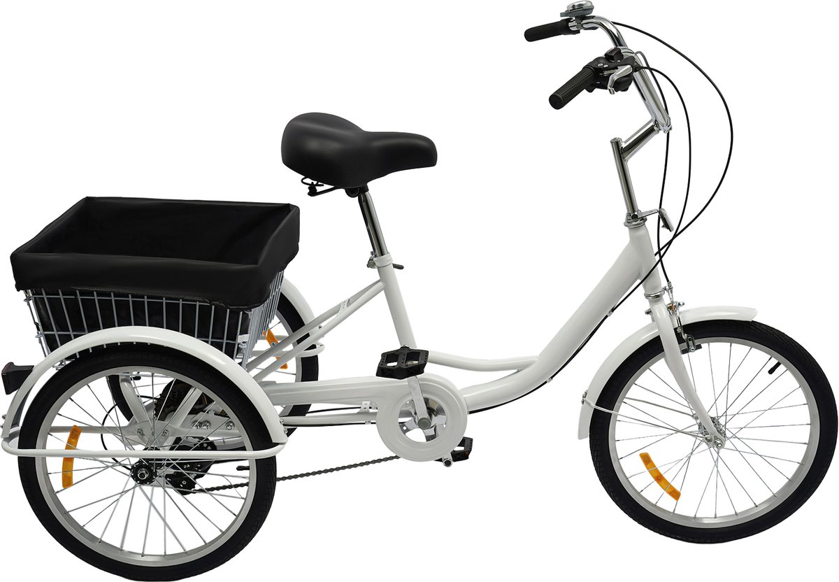 Cellista Driewieler voor Volwassenen - 8 Versnellingen - Met Achtermand - Fiets - Driewielers - Comfortabel PU-Zadel - Wit Driewieler kopen online