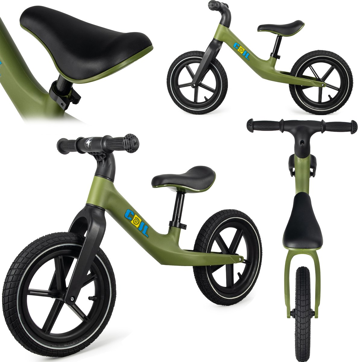 COIL Loopfiets voor kinderen van 2-5 jaar | Lichtgewicht frame | Verstelbaar zadel | 12 inch wielen | Groen Loopfiets kopen online