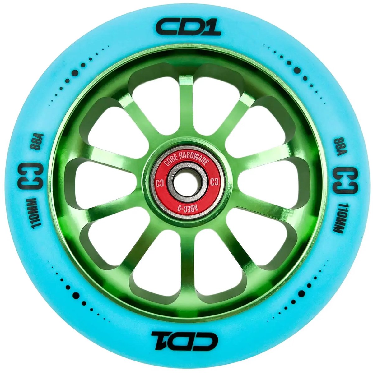 core cd1 stuntstep wiel 110mm blue lime