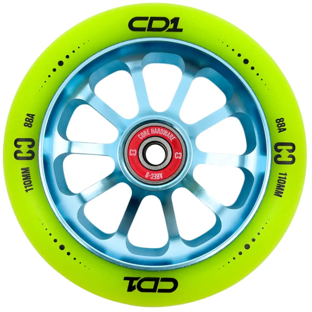 CORE CD1 Stuntstep Wiel 110mm Lime Blue Step kopen online