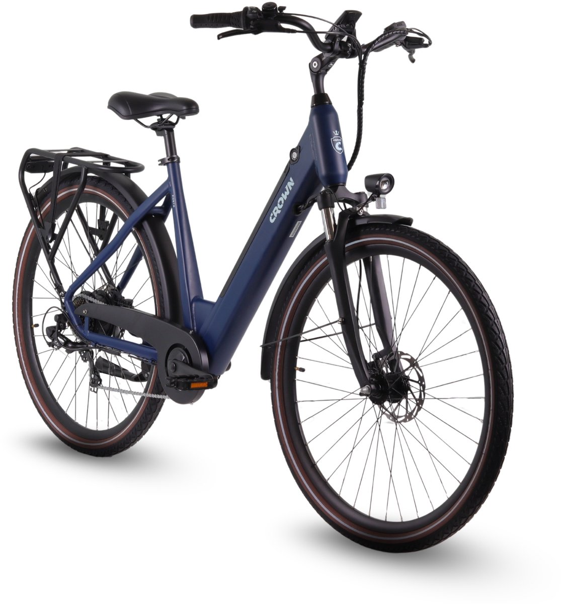 Crown Porto - Elektrische Damesfiets - 28 inch - 7 versnellingen - Elektrische stadsfiets - Hydraulische schijfremmen - Night blue Fiets (elektrisch) kopen online
