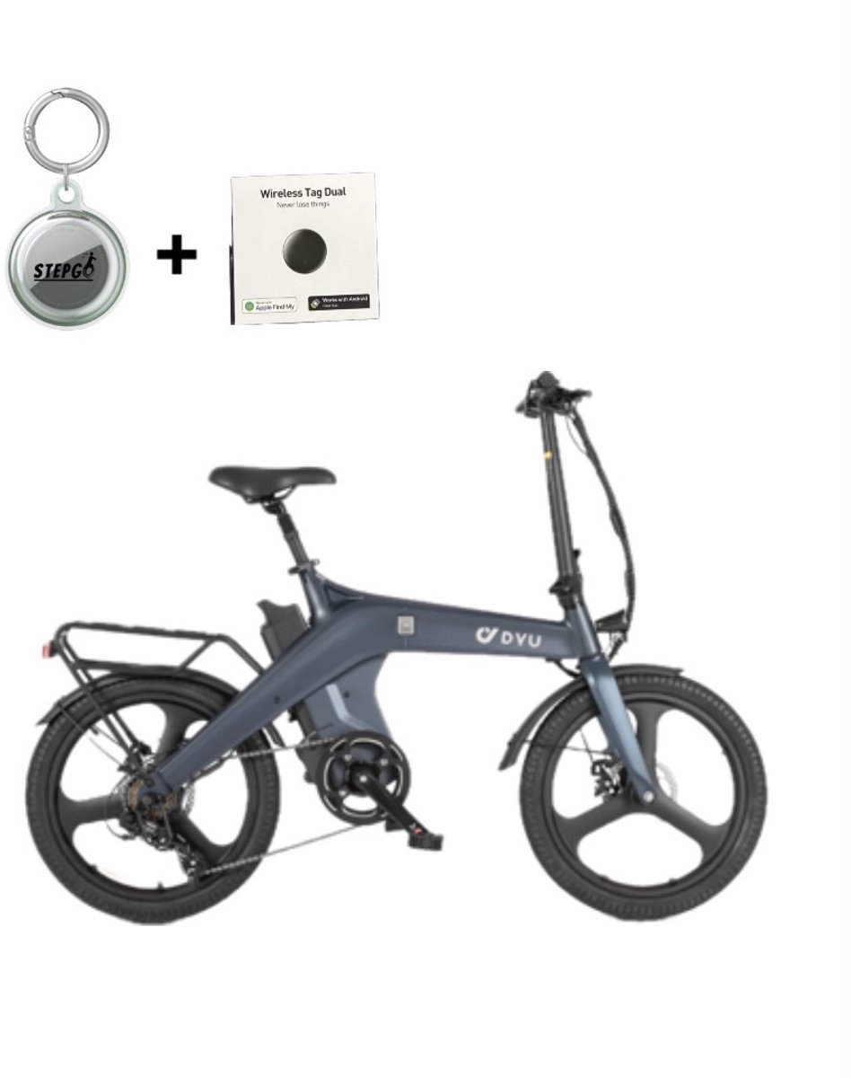 elektrische fiets vouwfiets dyu t1 foldable bike inclusief tracker track trace systeem