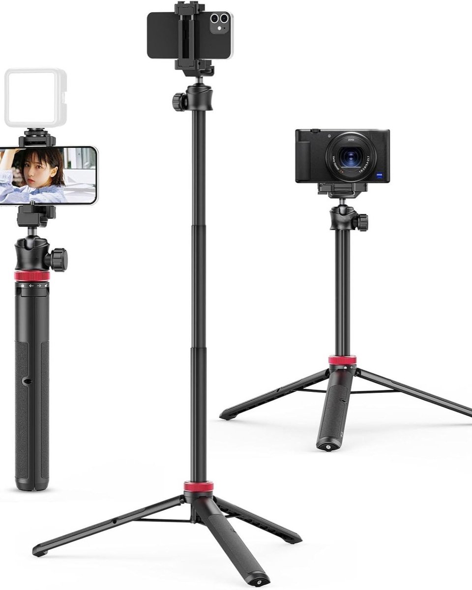famanu selfiestick met bluetooth 147 cm en telefoonstatief uitschuifbaar reisstatief met 360 kogelkop geschikt voor smartphones en compacte camera s