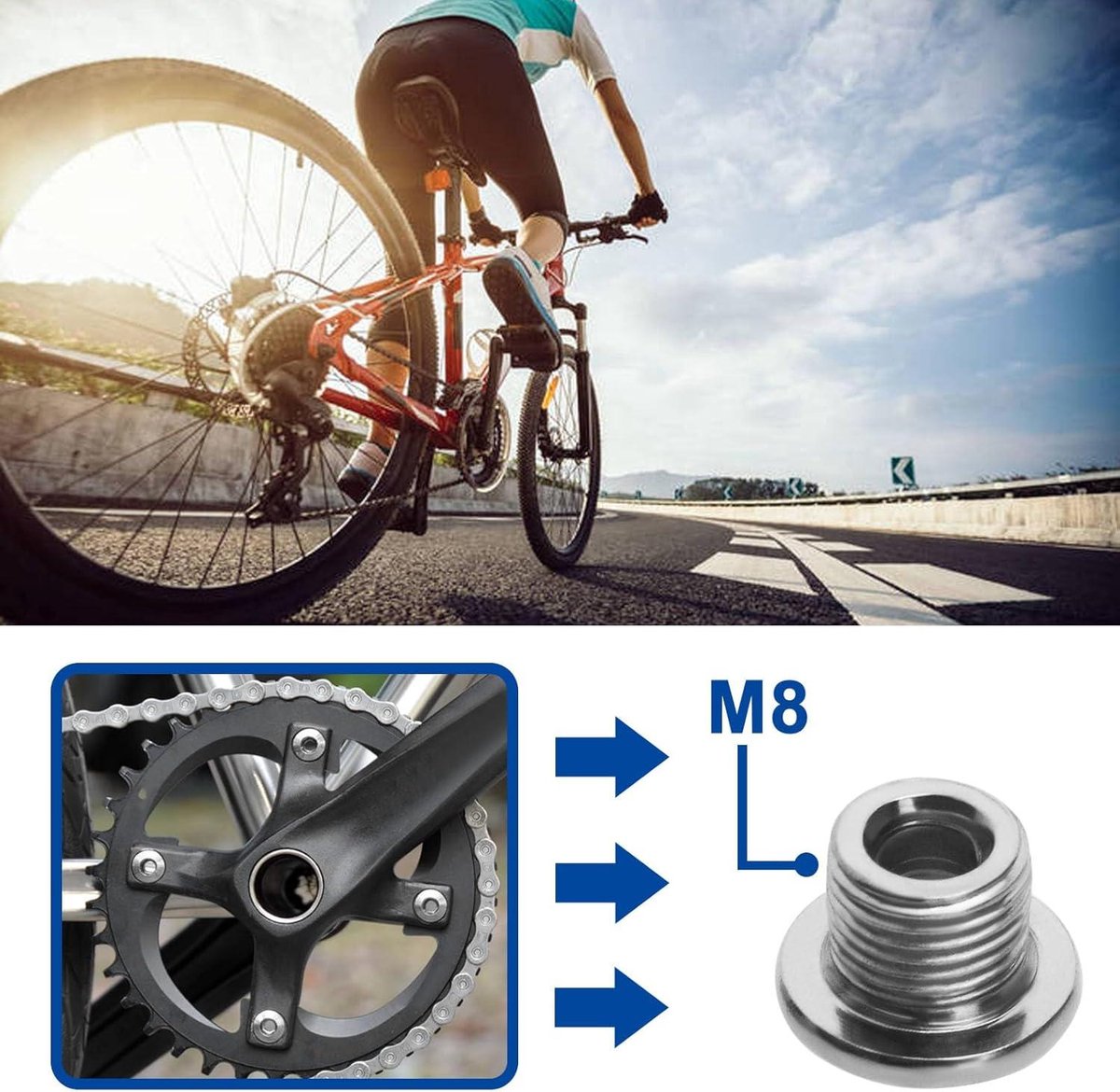 fiets kettingblad schroeven bouten montage bolt mountainbike racefiets vouwfiets kettingwiel bevestiging set nederland