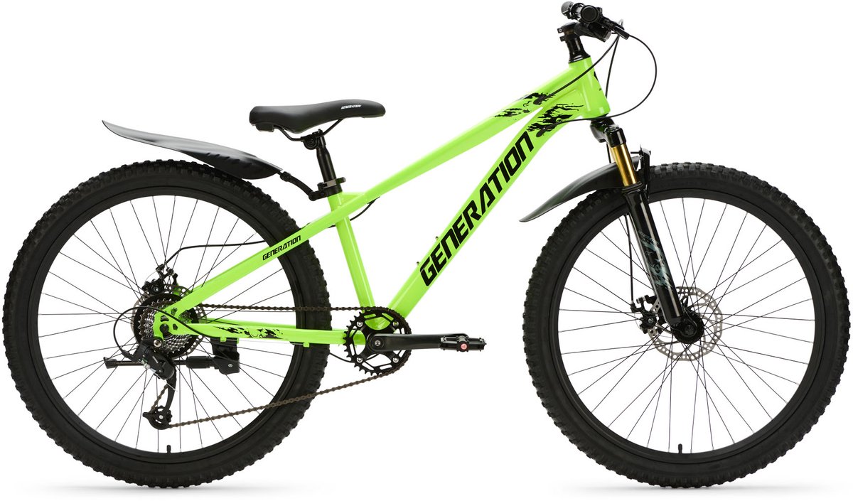 Generation X8 Mountainbike 26 inch - Neon Geel met Spatborden Kinderfiets kopen online