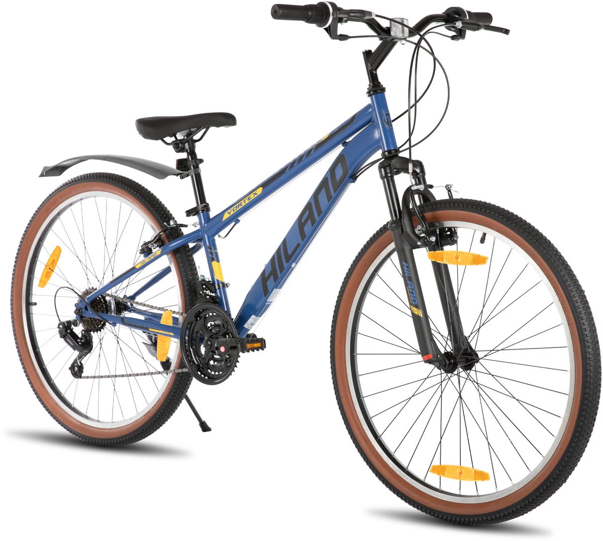 hiland mountainbike 26 inch 21 versnellingen hardtail mtb voor heren dames v brakes blauw