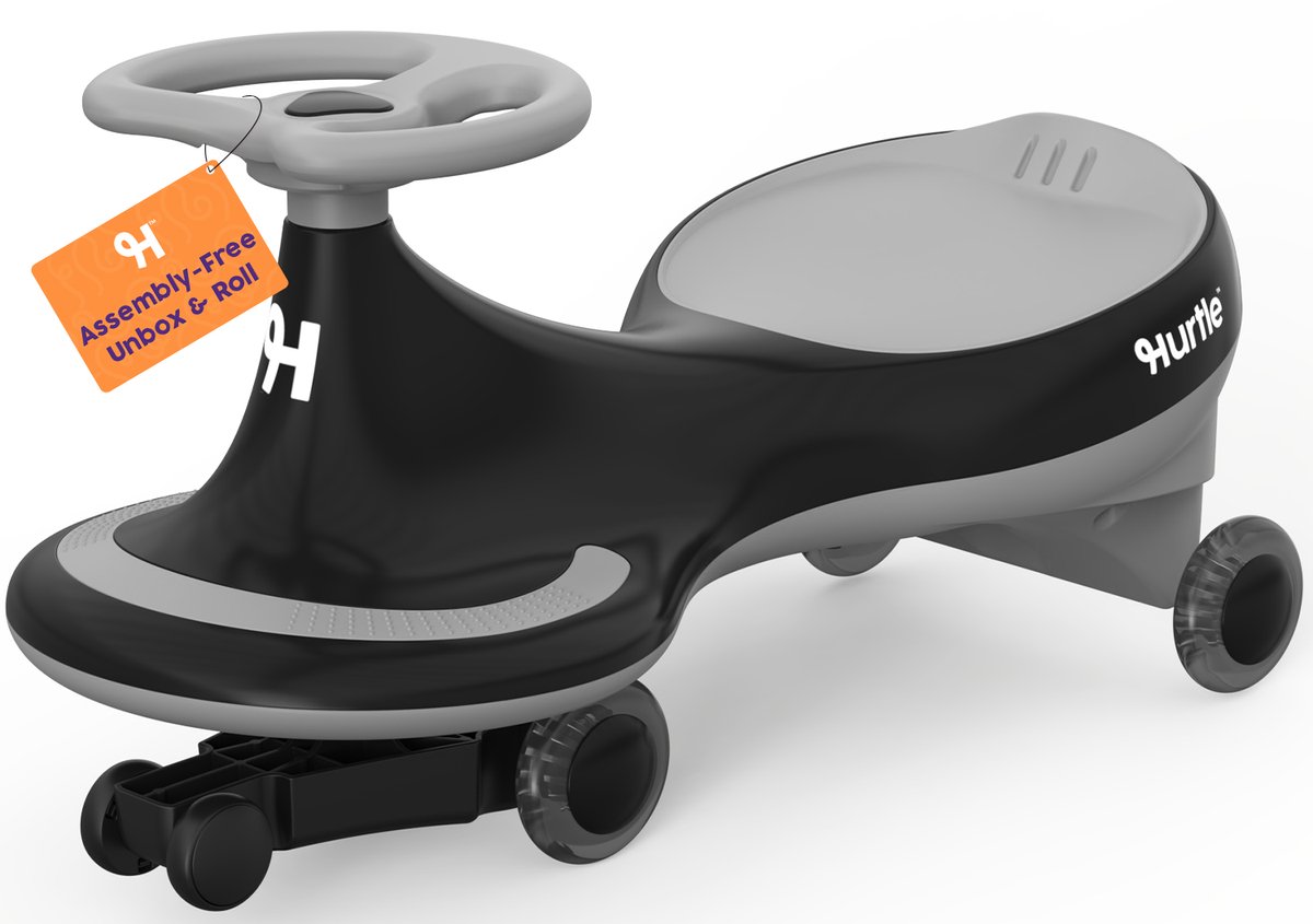 hurtle didicar wiggle car ride on auto voor kinderen vanaf 2 jaar zonder pedalen of batterijen zwart