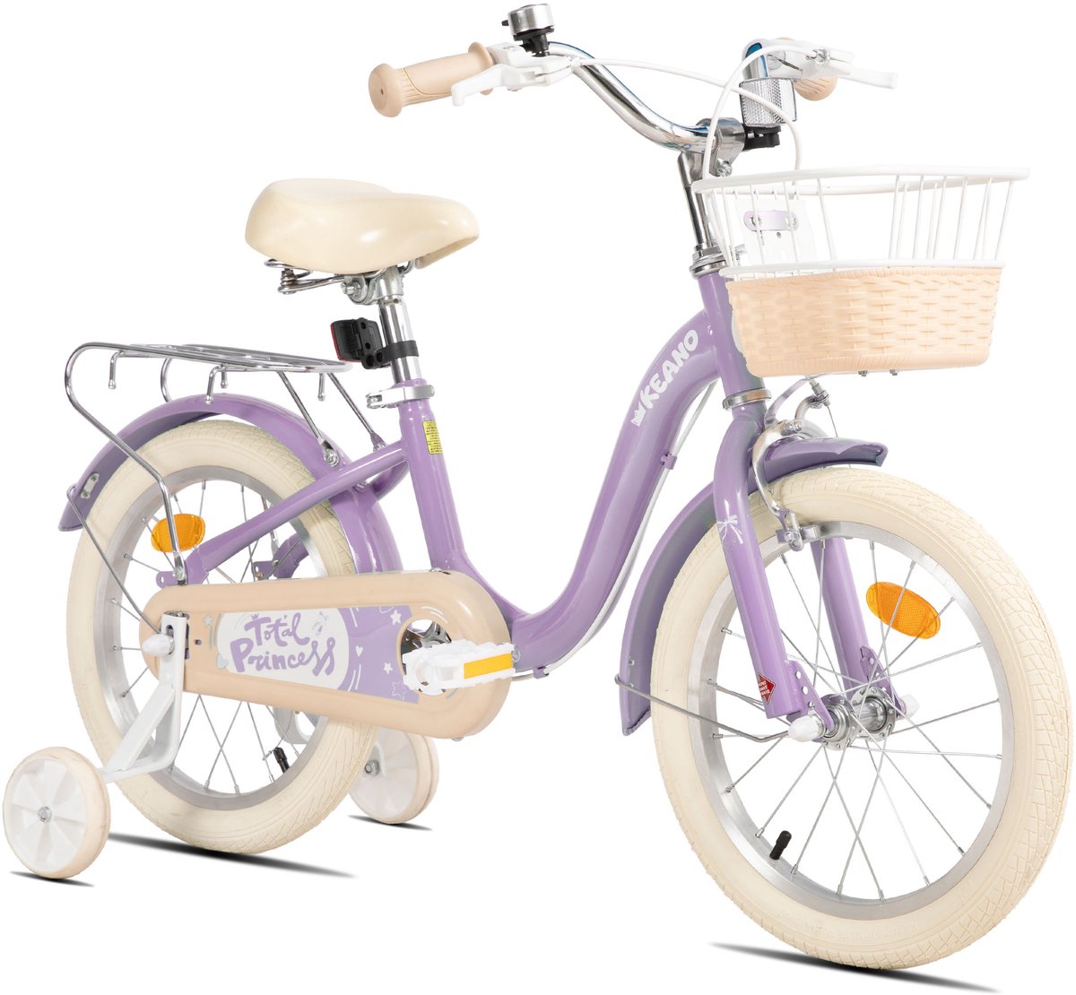 KEANO Kinderfiets - 16 Inch - Voor Jongens & Meisjes (4-7 Jaar) - Inclusief Zijwieltjes - Paars Kinderfiets kopen online