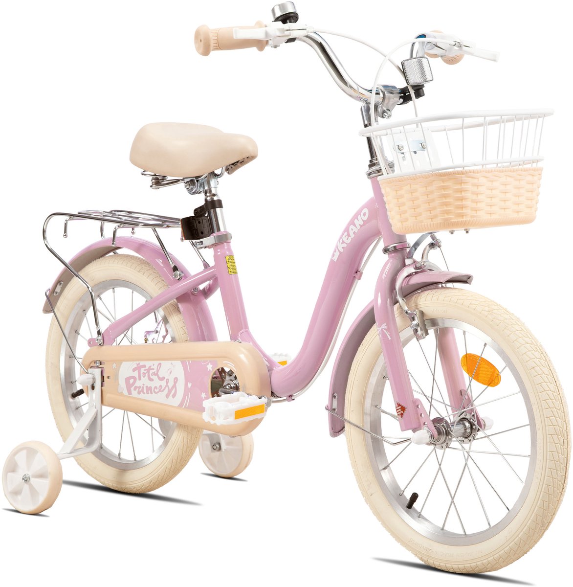 KEANO Kinderfiets - 16 Inch - Voor Jongens & Meisjes (4-7 Jaar) - Inclusief Zijwieltjes - Roze Kinderfiets kopen online