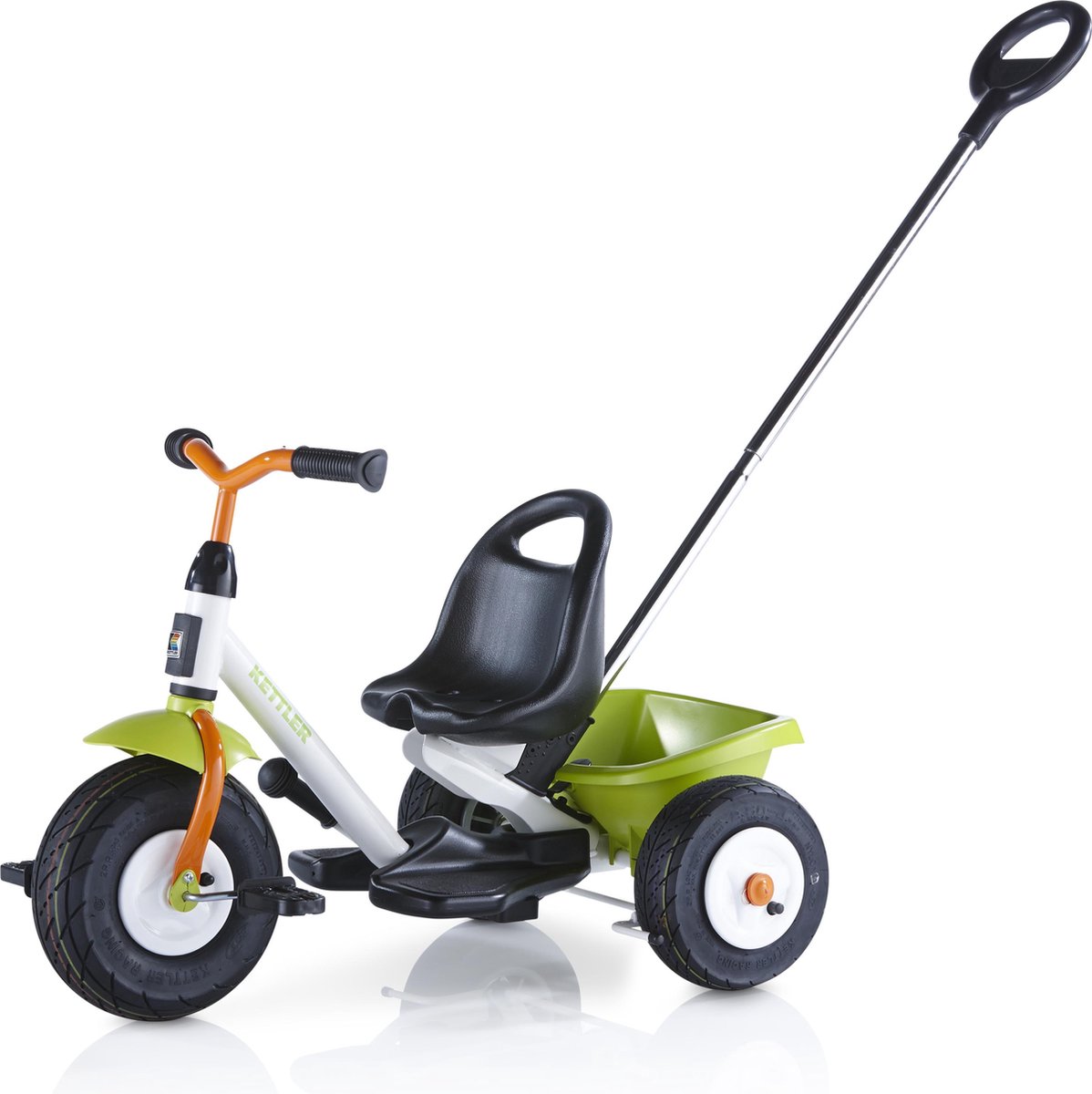 kettler startrike air driewieler duwstang luchtbanden verstelbare kuipzitting voetenplank groen