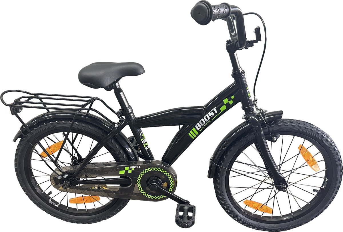 kinderfiets bikefun boost 18 inch met remnaaf zwart