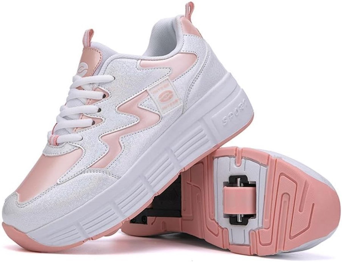 kindersneakers met wieltjes 2 in 1 verstelbare rolschaatsen voor jongens en meisjes