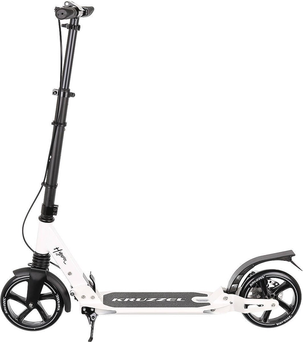 Kruzzel Hyperion City Scooter - Step voor volwassenen - Opvouwbaar - Vering - Schijf rem - 100kg - Autoped - Grote wielen - Wit Step kopen online