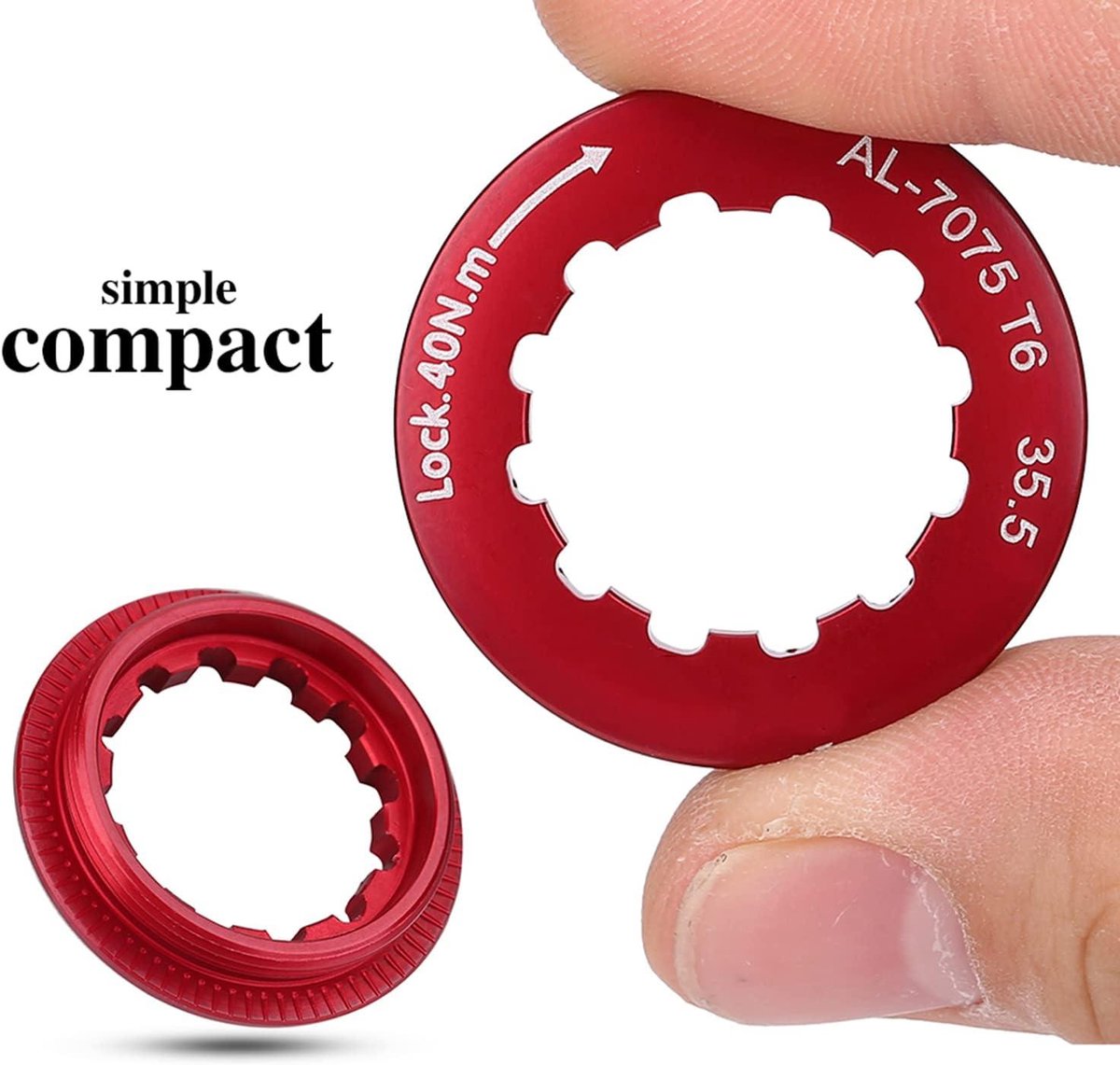 Lichtgewicht Vliegwiel Lockring in Rode Kleur voor Mountainbike en Stadsfiets - Fietsaccessoire met Duurzame Kwaliteit. Fiets kopen online