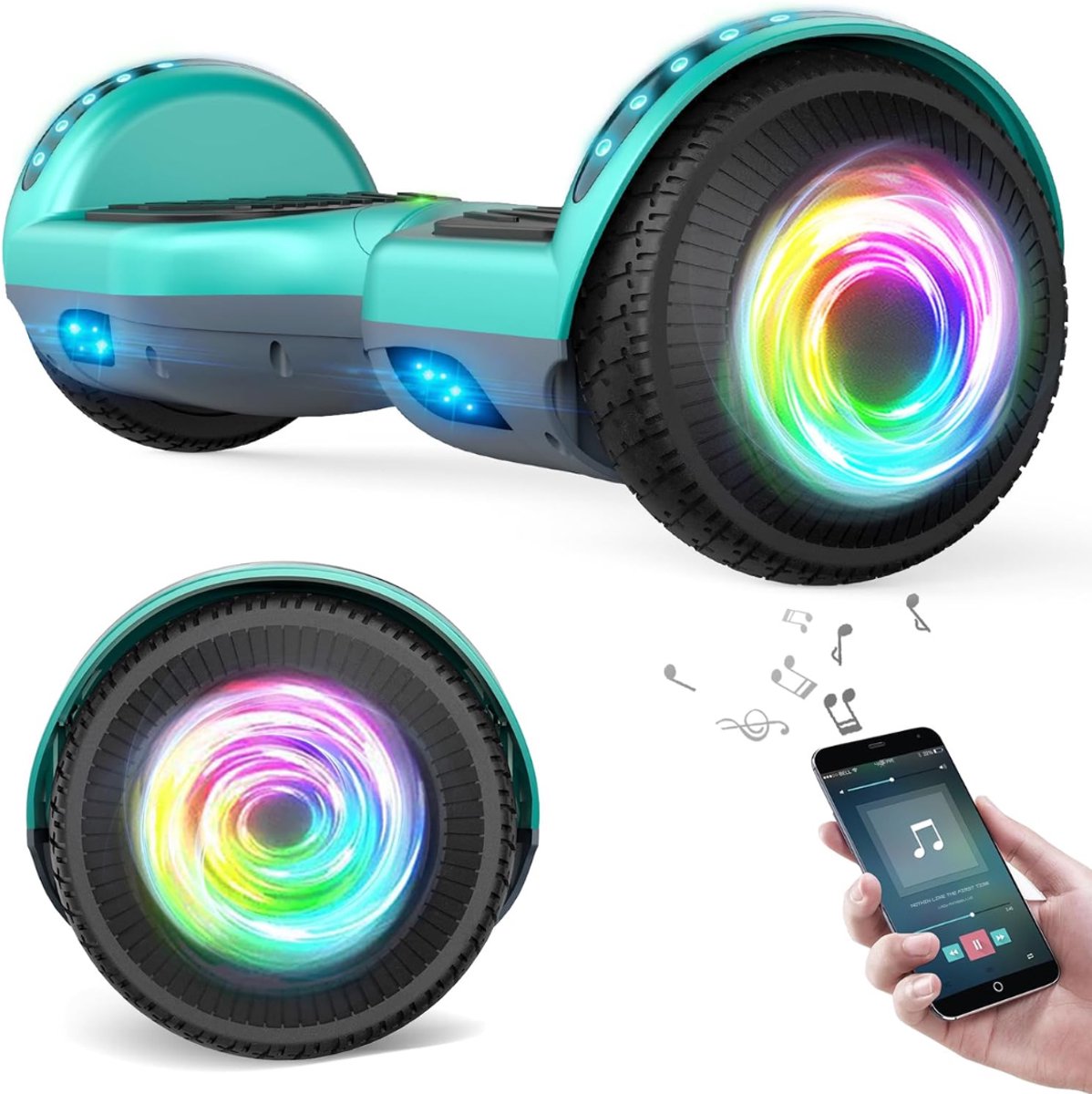mmm hoverboard met hoverkart hoverkart hoverboard groen en grijs 63 5 x 24 x 23 5 cm