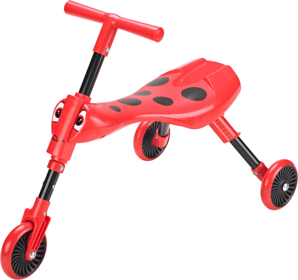 Mookie Toys Scuttlebug - Inklapbaar loopfietsje voor 1-3 jaar - Rood/Zwart Loopfiets kopen online