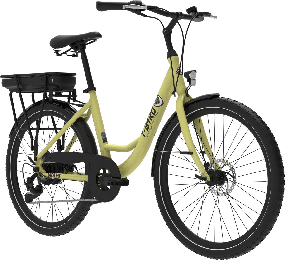 nettlife elekctrische fiets 250w 25km h bereik 35 45km 26 1 95 band shimano 7 versnellingen geel ip56