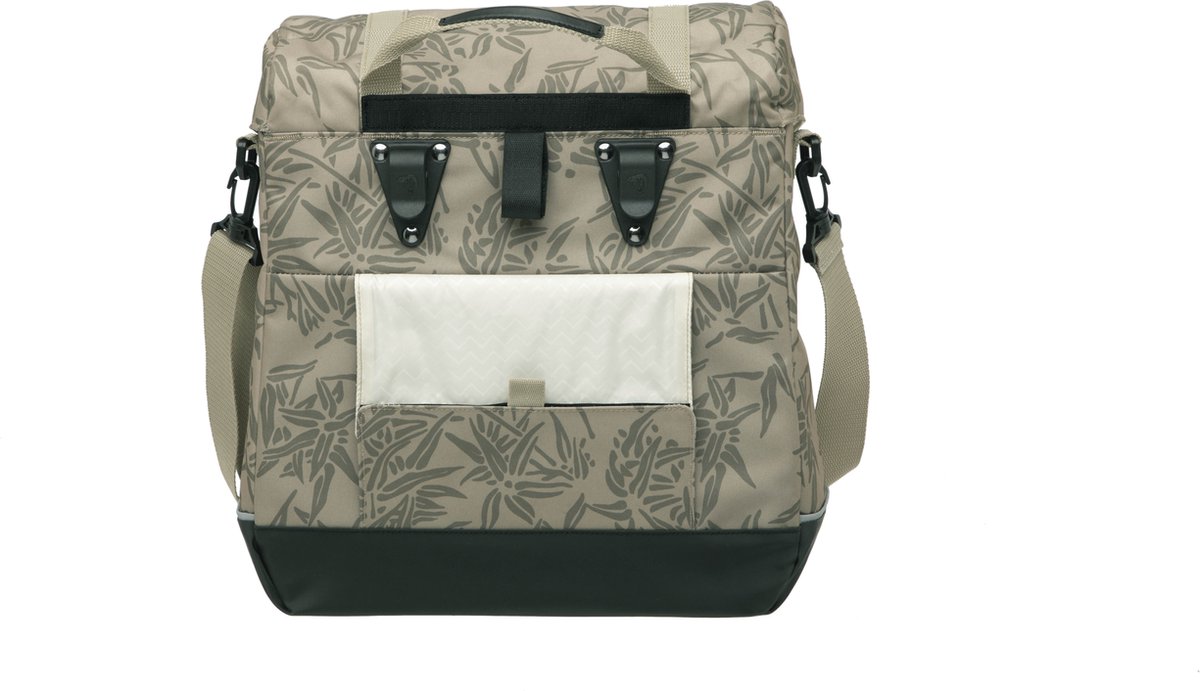 new looxs alba single bamboo enkele fietstas afneembaar 21 liter zand