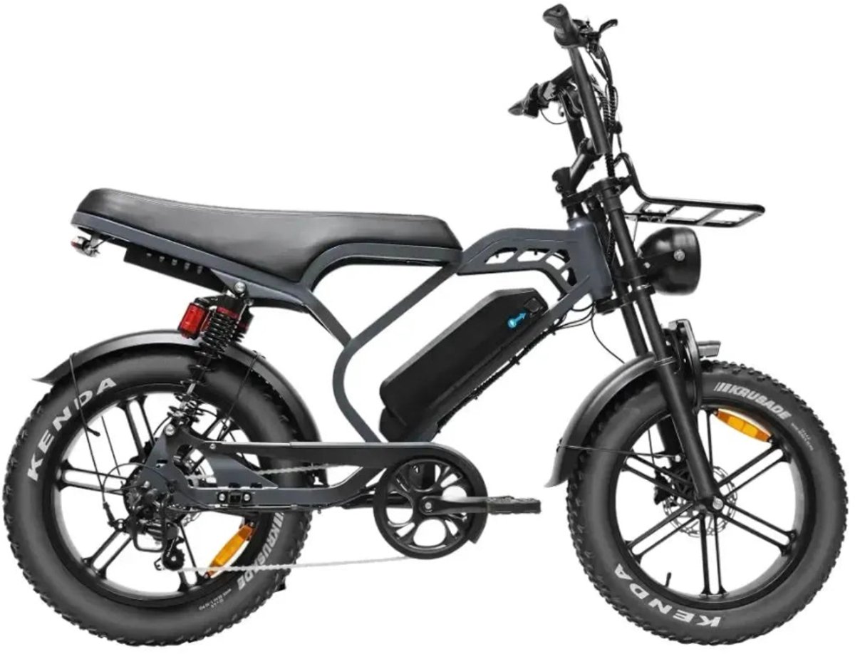 QMWHEEL V20 Limited Elektrische Fatbike - Dubbele Achtervering - 20 Inch - 250W Motor - 7 Versnellingen - 80 km Actieradius - Hydraulische Schijfremmen - Donkergrijs Fiets (elektrisch) kopen online