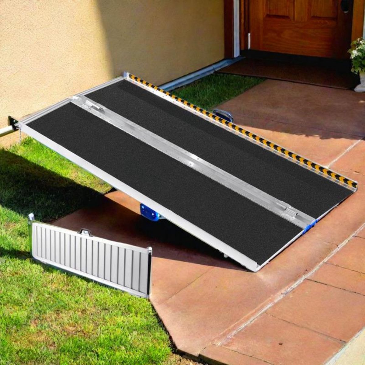 Rolstoelhellingbaan – Oprijplaat – Drempelhulp – Mobiele Hellingsbaan – Rollator Oprijplaat – Aluminium 182,88 cm – Draagvermogen 362,87 kg – Opvouwbaar Antislip Veiligheidsranden Skateramp kopen online