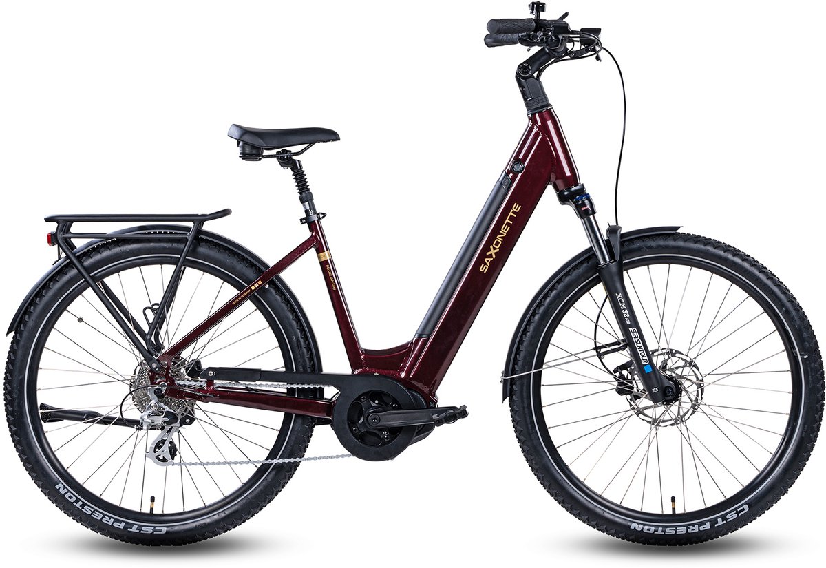 Saxonette Deluxe SUV Easy ebike midmotor 8 sp 14.5 Ah wijnrood Fiets (elektrisch) kopen online