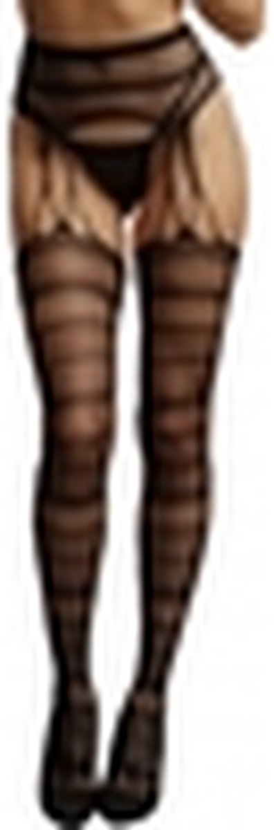 Shots - Le Désir Jarretel Panty Gestreept - One Size black O/S Fiets kopen online