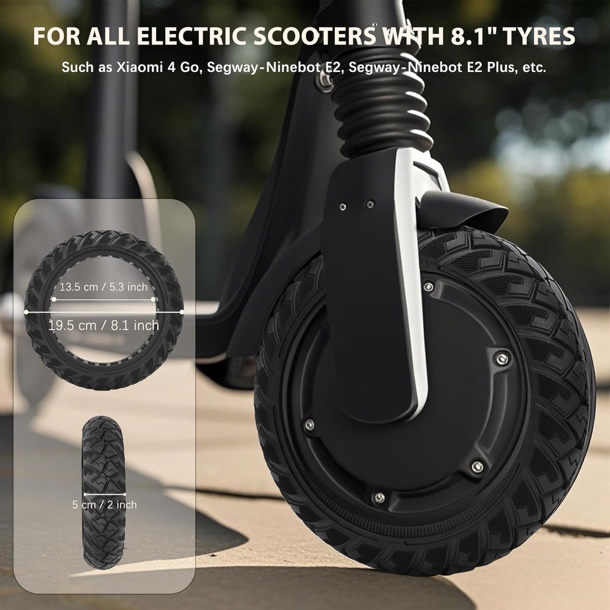 Solid Tires 8.1" voor Electric Scooter Xiaomi 4 - Ninebot E2/E2 Plus - 8.1×2.0 Vervangingsbanden - 2 Stuks Massieve Wielen voor Elektrische Scooter Buitenspeelvoertuigaccessoire kopen online