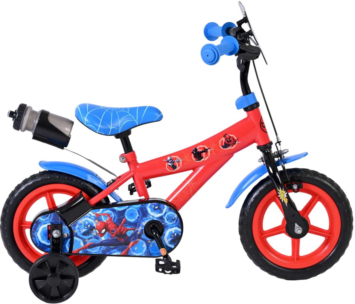 Spider-Man Kinderfiets - Jongens - Mag Wheels - 12 inch - Rood Kinderfiets kopen online
