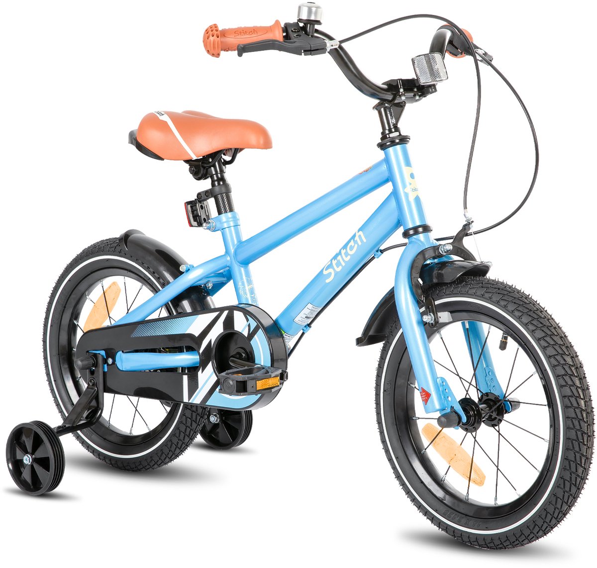 stitch totem jongensfiets 16 inch kinderfiets voor 4 tot 7 jaar met zijwieltjes blauw