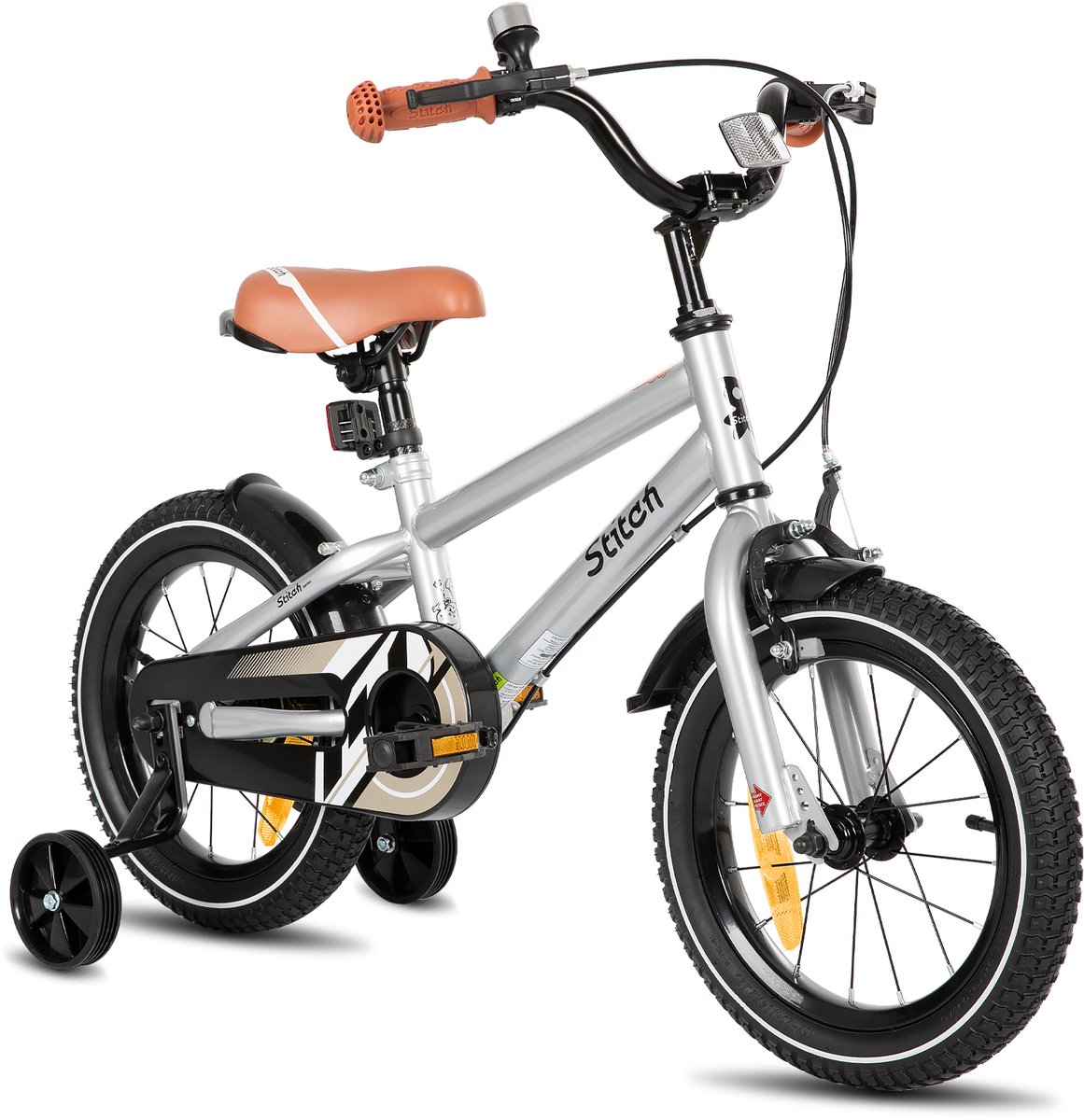 STITCH Totem Jongensfiets - 16 Inch - Kinderfiets voor 4 tot 7 Jaar - Met Zijwieltjes - Zilver Kinderfiets kopen online